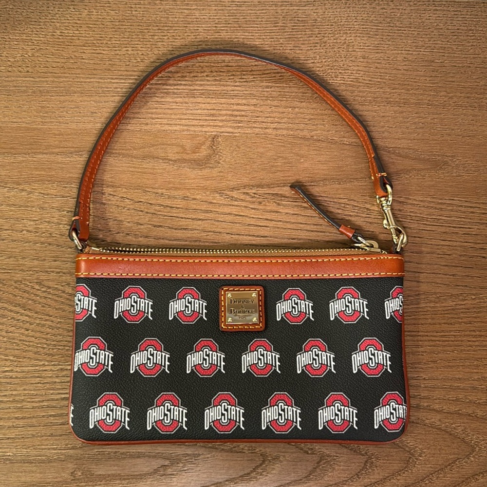 Authentic Dooney & Bourke OSU The Ohio State University Zip Wristlet - Like New!
